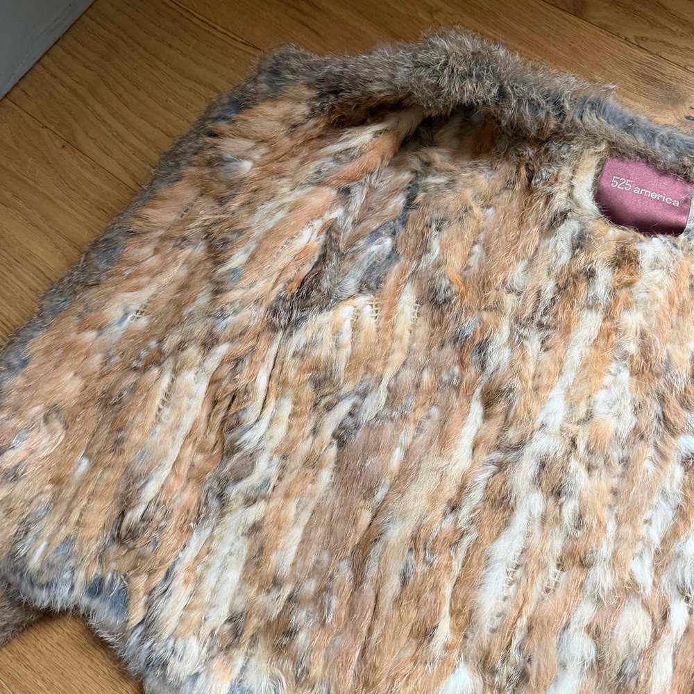 525 America Knit Rabbit Fur Jacket Size XS/S Neiman Marcus - Picture 5 of 6